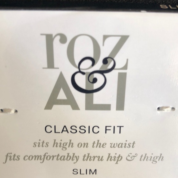 Roz & Ali Classic Fit Slim Gray Pants - Picture 4 of 5